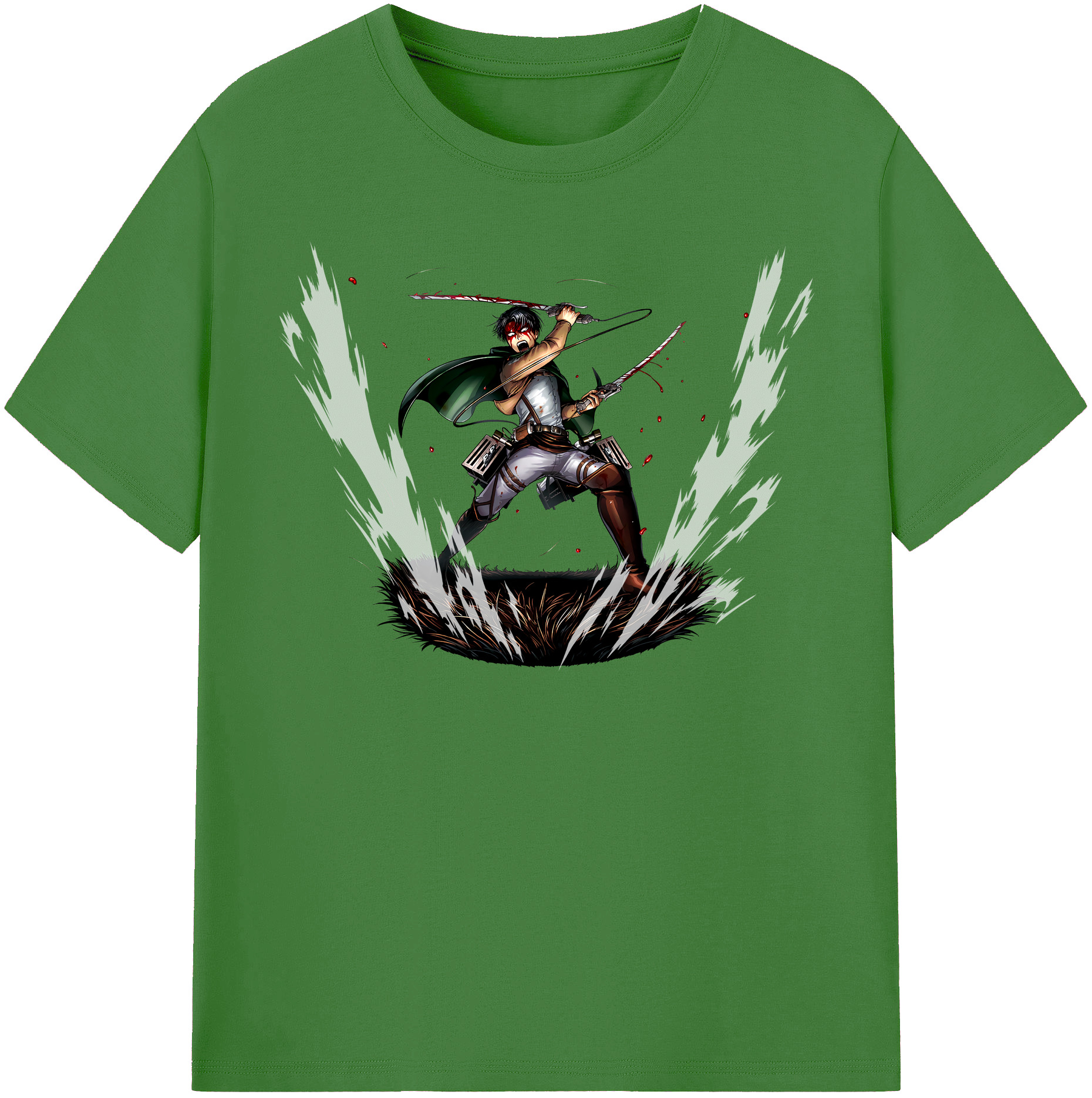 （画像用） 進撃の巨人 リヴァイ·アッカーマン Attack on Titan Levi Ackerman レディースカジュアルプリントTシャツ（綿100％）
